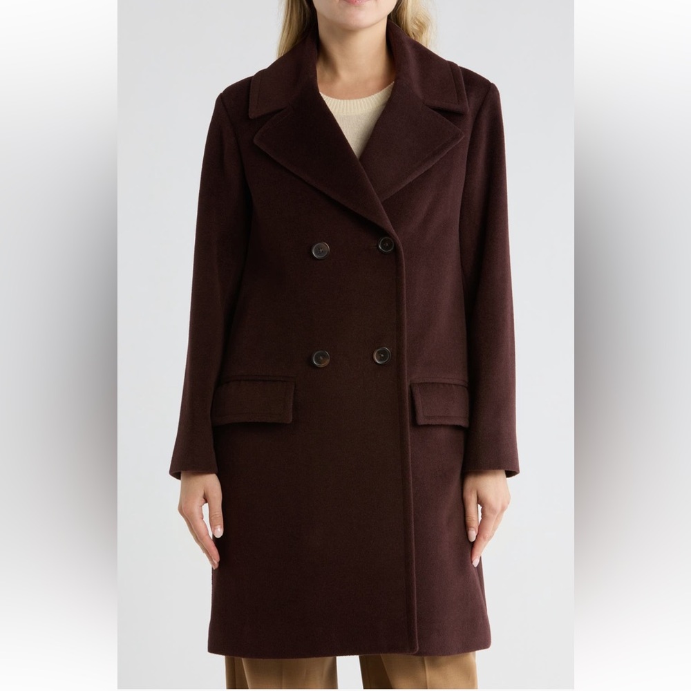 Fleurette Double-Breasted Wool Women's Pea Coat